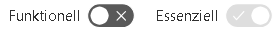 Screenshot Toggle Schalter Funktionell kontrastreich. Toggle Schalter für Essenziell kontrastarm.